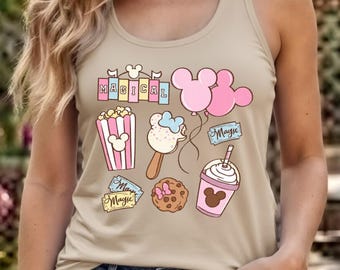 Disney Snacks Tank Top, Disneyland Women's Tank Top, Disney Girls Trip Tank, Matching Disney Tank Tops, Magic Kingdom Tank Top, Minnie Tank