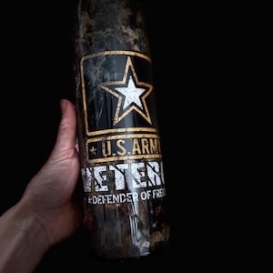 U.S. Army Veteran Military Veteran Police Veteran Dispatcher Vintage Police Flag Tumbler We the People Skinny Tumbler Gifts for Him Hunter