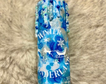 Rhinestone Tumbler Rhinestone Drip Tumbler Drip Tumbler Winter wonderland  rhinestones Tumbler Epoxy Tumbler Christmas Gifts Christmas