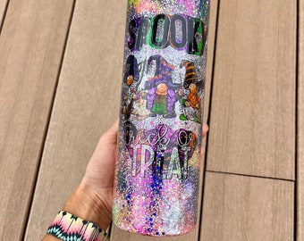 Halloween Tumbler Fall Tumbler Halloween Gnomes Tumbler Spooky Tumbler Trick or Treat Epoxy Glitter Halloween Tumbler Fall Tumbler 30oz.