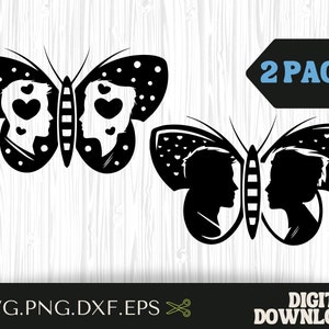 BUTTERFLY SVG/RETRO Silhouette Svg/Retro Couple Svg/Butterfly Svg Bundle