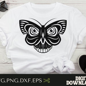 SKULL SVG/BUTTERFLY svg/Stencil Svg/Skull Butterfly Svg