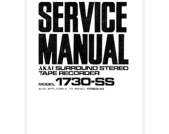 Manual de servicio de grabadora de cintas de carrete a carrete Akai 1730-SS Descarga instantánea