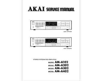 Akai AM-A302 y AM-A402 Esquemas y manual de servicio Amplificador estéreo PDF Descarga instantánea