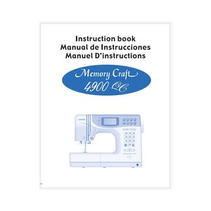 Janome MEMORY CRAFT 4900QC, MC4900QC Sewing Machine Manual Users Guide PDF Instant Download