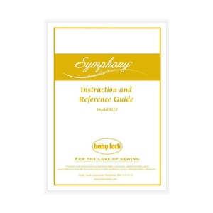 Baby Lock Symphony BLSY Sewing Machine User&#39;s Instruction Manual PDF Instant Download