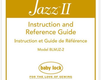 Baby Lock Jazz 2 BLMJZ2 Instruction Manual PDF Instant Download - Etsy