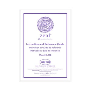 Baby Lock Zeal BL35B Instruction Sewing Machine Instruction Manual PDF Instant Download