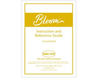 Baby Lock BLOOM BLMBM Instruction Manual Download