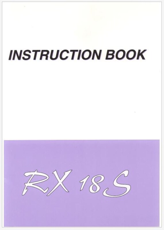 Janome Model RX18S Operator's Instruction Manual PDF Instant