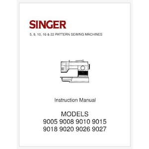 Singer 9005, 9008, 9010 och 9015 Bruksanvisning PDF