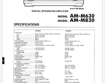 Manual de servicio del amplificador digital Akai AM-M630 y AM-M830 Descarga instantánea