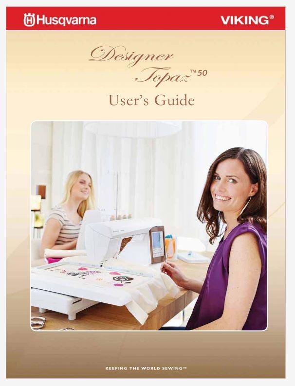 Husqvarna Viking Designer Topaz 50 Operation Instruction Manual