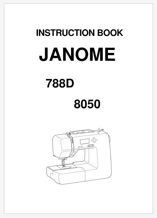 Janome 8050 and 788D Operation Instruction Manual PDF Instant