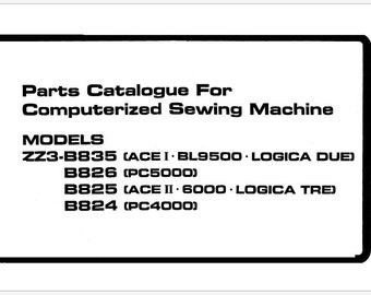 Manual de lista de piezas y diagramas de Brother ZZ3-B826, B826 y PC5000 Descarga instantánea