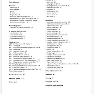 Manuale di riparazione e regolazione della macchina per cucire Bernina Activa 145 PDF Download istantaneo immagine 3