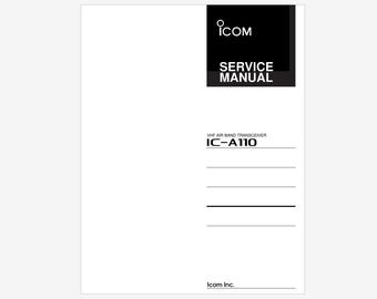 Manual de servicio del transceptor de banda aérea VHF ICOM IC-A110 Descarga instantánea