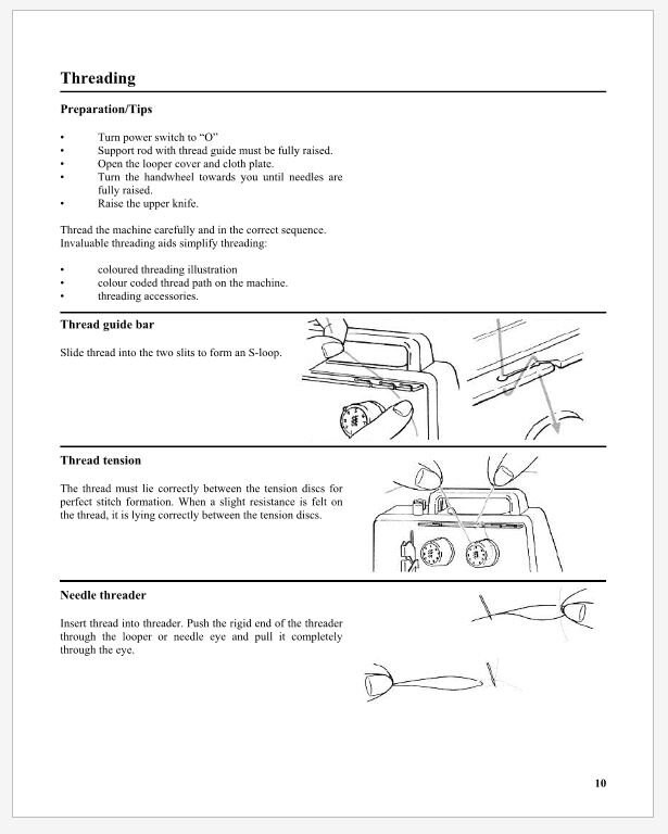 Bernina Bernette Funlock 004 and 004D Serger Sewing Machine Instruction ...