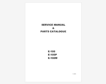 Brother E-100, E-100M and E-100P Parts List and Service Manual Instant Download