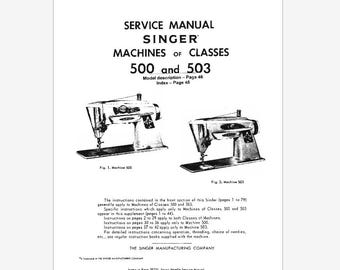 Manual de servicio de reparación y ajuste de las máquinas Singer modelos 500 y 503 (Descarga instantánea)