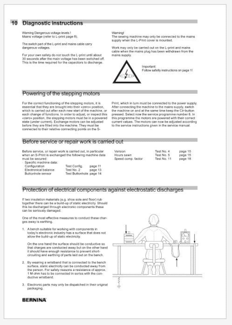 Manuale di riparazione e regolazione della macchina per cucire Bernina Activa 145 PDF Download istantaneo immagine 4