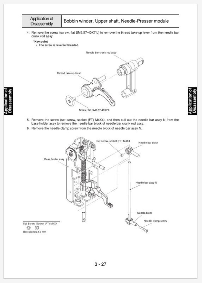 Brother JS1410 AND JS1420 Sewing Machine Service Manual Instant