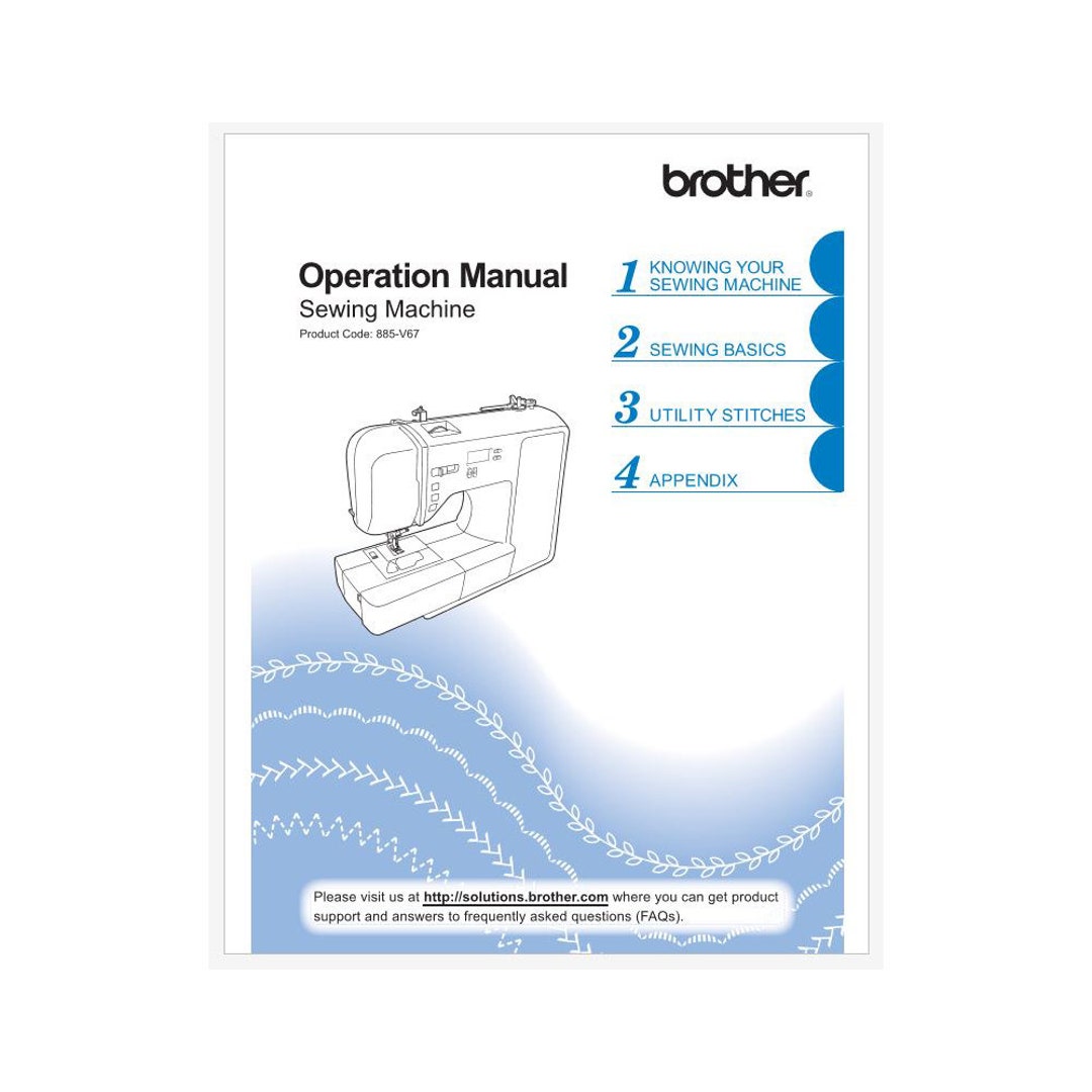 Brother HC1850 Computerized Sewing Machine Instruction Manual Instant