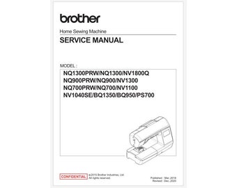 Brother NQ700 および NQ700PRW の図解サービス マニュアルをすぐにダウンロード