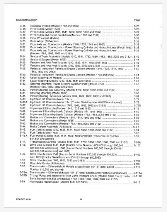 Cub Cadet 1782 & 1882 Lawn Tractor Service Manual (instant