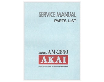 Descarga instantánea del manual de servicio del amplificador integrado estéreo Akai AM-2850