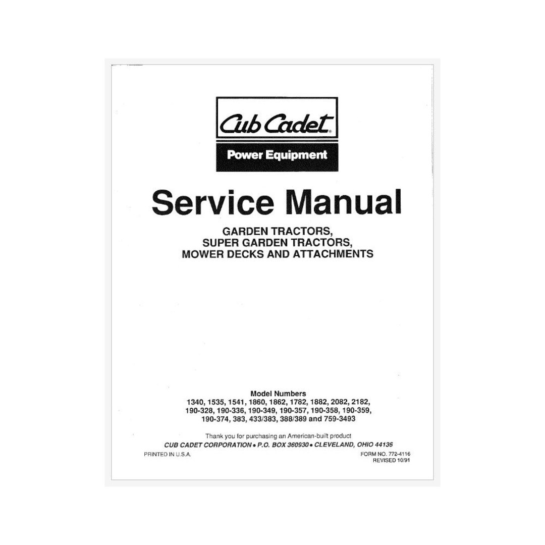 Cub Cadet 1860 And 1862 Lawn Tractor Super Lawn Tractor Service Manual cub-cadet-1860-and-1862-lawn-tractor-super-lawn-tractor-service-manual