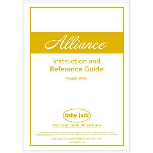 Baby Lock Alliance BNAL Sewing Machine User&#39;s Instruction Manual PDF Instant Download