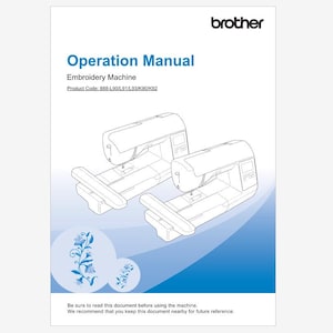 Brother Model PE800 Operation Instruction Manual Instant Download