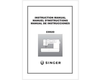 Singer Model C9920 Operation Instruction Manual PDF Download