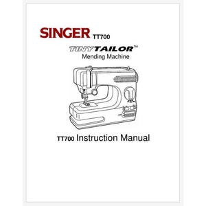 May include: Black and white line drawing of a Singer TT700 Tiny Tailor Mending Machine. The machine has a foot pedal and a needle.