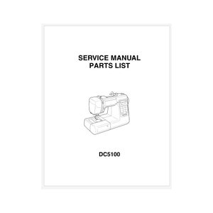 Janome DC5100 Parts List and Service Manual PDF Instant Download