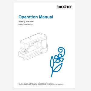 Brother Dream Weaver Innov-is VQ3000 Operation Instruction Manual Instant Download