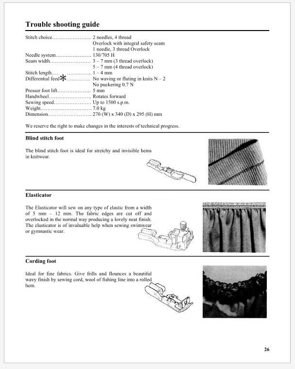 Bernina Bernette Funlock 004 and 004D Serger Sewing Machine Instruction ...