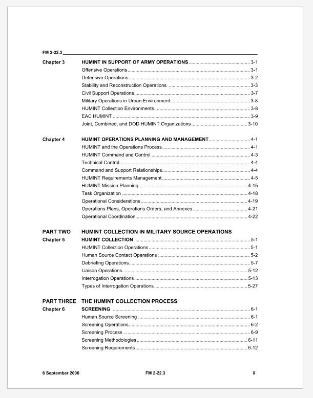 2006 U.S. Army Human Intelligence Collector Operational Field Manual FM ...