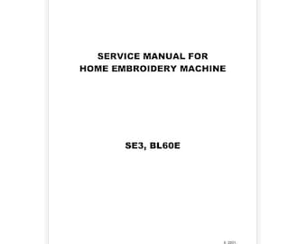 Baby Lock BL60E y Simplicity SE3 Manual de servicio y ajuste PDF Descarga instantánea
