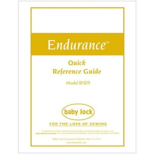 Baby Lock Endurance BND9 Quick Reference Guide Instruction Manual PDF Instant Download