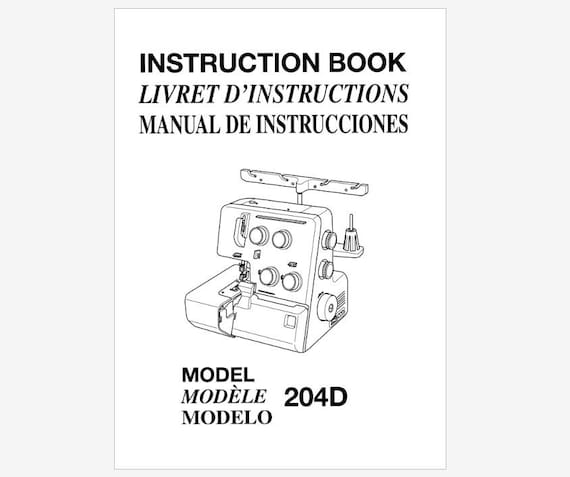 Janome Mylock 204D Operation Instruction Manual PDF Instant