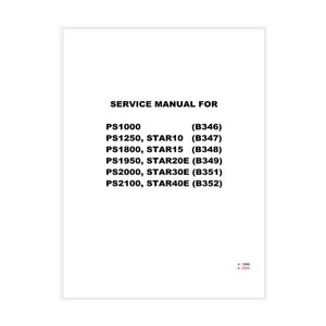 Brother B351 PS2000 STAR30E and B352 PS2100 STAR 40E Service Manual Instant Download