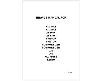 Manual de servicio y ajuste de Brother BM2700, BM3600, LS590, XL2600i, XL3500i Descarga instantánea