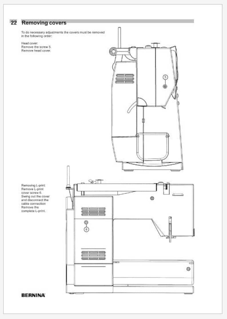 Manuale di riparazione e regolazione della macchina per cucire Bernina Activa 145 PDF Download istantaneo immagine 6