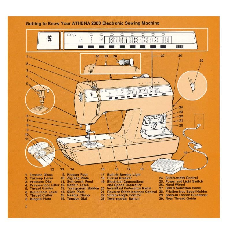Singer Athena 2000 Sewing Machine Manual Owners User
