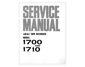 Descarga instantánea del manual de servicio de carrete a carrete de la grabadora de cinta Akai 1700 y 1710