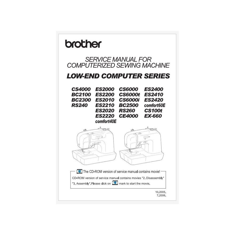 Brother BC-2500 Sewing Machine Owners Instruction Manual 