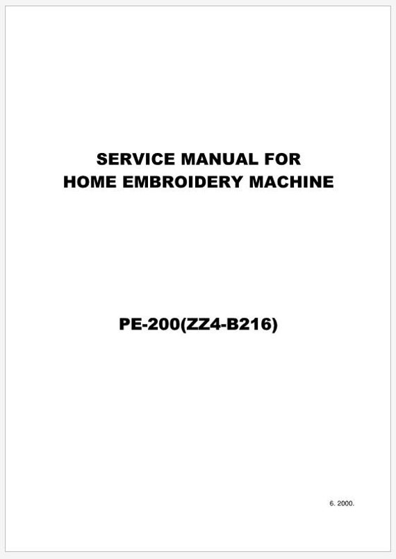 Brother PE200 OR ZZ4-B216 Service Manual Instant Download - Etsy
