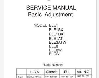 Baby Lock Model BLCS Adjustment and Service Manual with Diagrams PDF Instant Download
